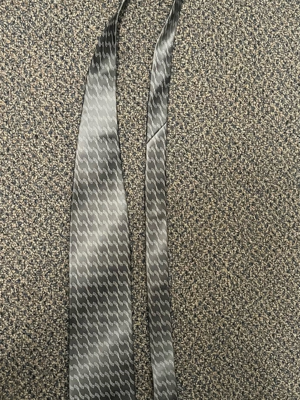 Pavone Black and Gray Silk Patterned Tie